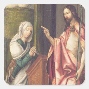 Christ the Redeemer blessing a woman (panel) Square Sticker