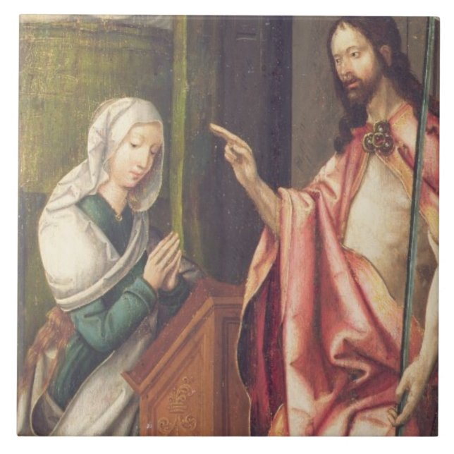 Christ the Redeemer blessing a woman (panel) Tile (Front)