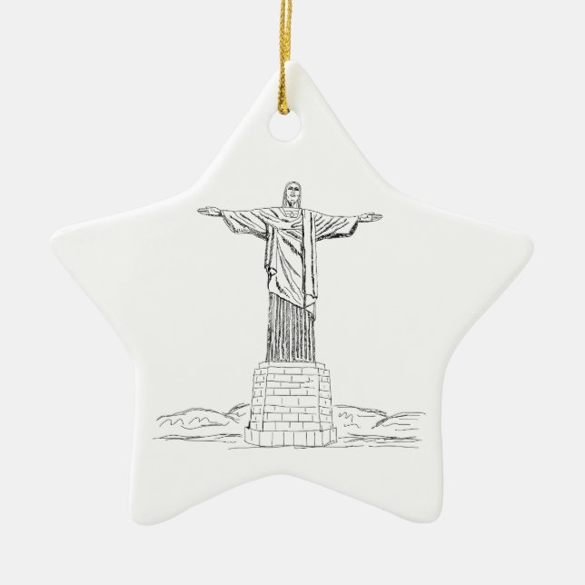 christ the redeemer ceramic ornament (Front)