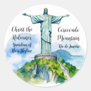 Christ the Redeemer: Guardian of Rio’s Skyline Classic Round Sticker