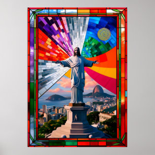 "Christ the Redeemer in Mosaic Poster