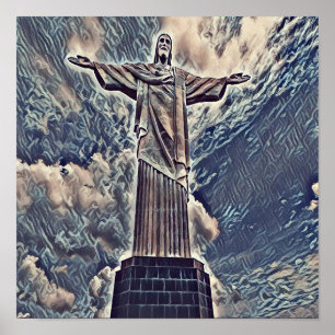 Christ the redeemer statue poster