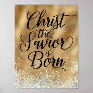 Christ the Savior is born Christmas Poster