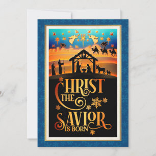 "Christ The Saviour Is Born" Nativity Christmas Holiday Card