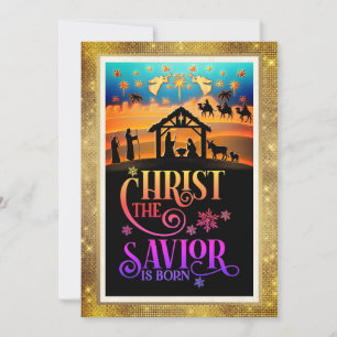 "Christ The Saviour Is Born" Nativity Christmas Holiday Card
