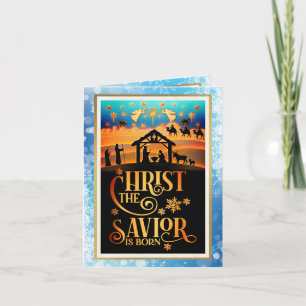 "Christ The Saviour Is Born" Nativity Christmas Holiday Card