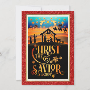 "Christ The Saviour Is Born" Nativity Christmas Holiday Card