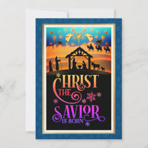 "Christ The Saviour Is Born" Nativity Christmas Holiday Card