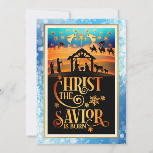 "Christ The Saviour Is Born" Nativity Christmas Holiday Card