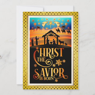 "Christ The Saviour Is Born" Nativity Christmas Holiday Card
