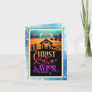 "Christ The Saviour Is Born" Nativity Christmas Holiday Card