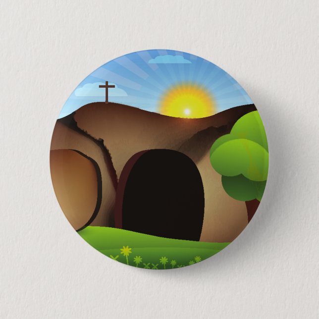christ tomb 6 cm round badge (Front)