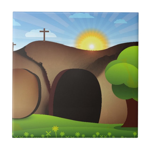 christ tomb ceramic tile (Front)