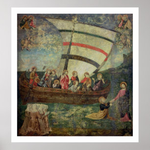 Christ walking on the water, after the 'Navicella' Poster