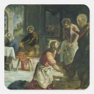Christ Washing the Disciples' Feet, c.1547 Square Sticker