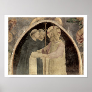 Christ Welcomes Two Dominican Friars, (fresco) (de Poster
