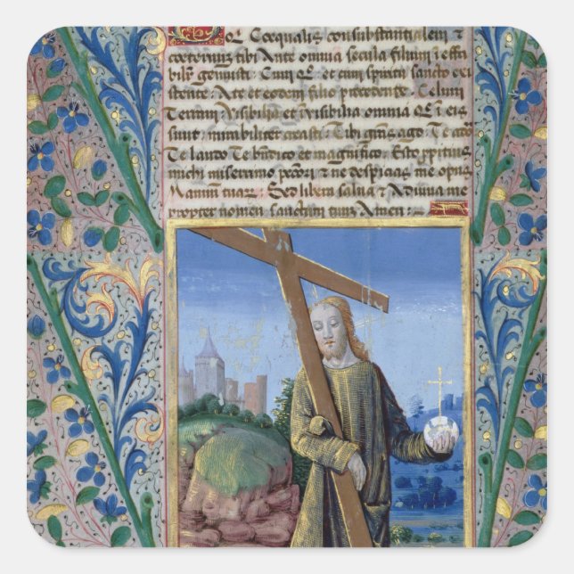 Christ with the Cross and the orb Square Sticker (Front)