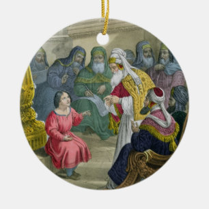Christ with the Doctors in the Temple, from a bibl Ceramic Tree Decoration