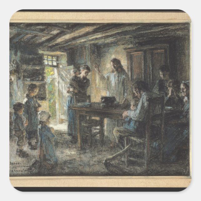 Christ with the Meek, 1903-04 Square Sticker (Front)