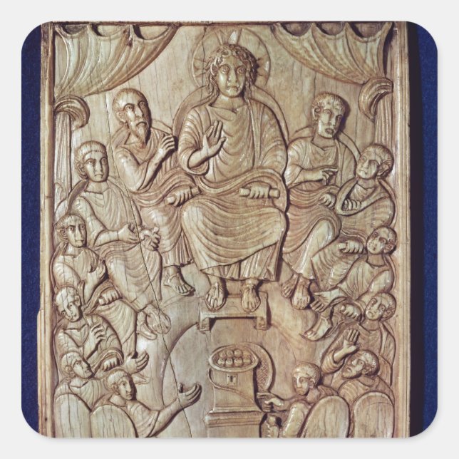 Christ with the Twelve Apostles Square Sticker (Front)