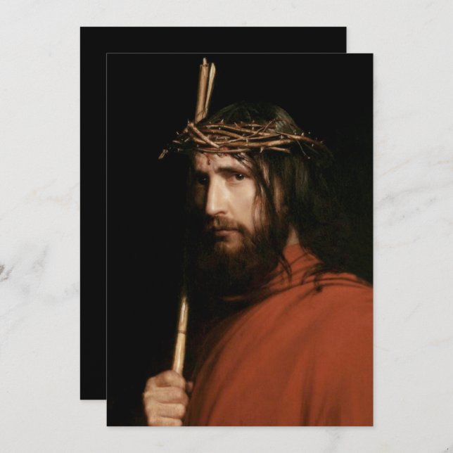 Christ with Thorns. Fine Art Easter Religious Card (Front/Back)