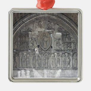 Christ with two angels and scenes from the life of metal tree decoration