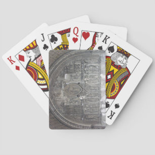 Christ with two angels and scenes from the life of playing cards
