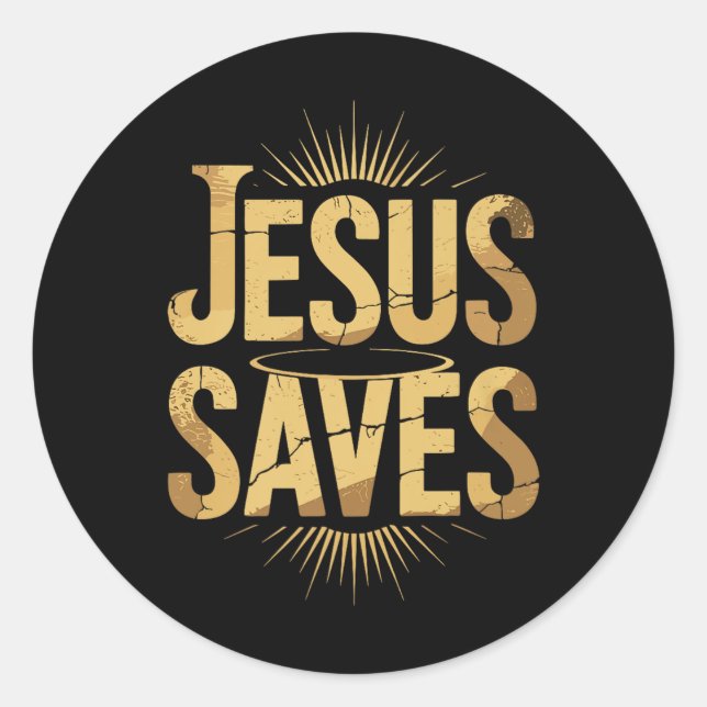 Christan Jesus Saves Premium  Classic Round Sticker (Front)