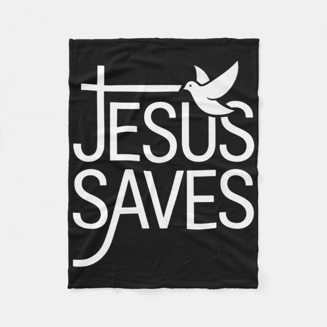 Christan Jesus Saves Premium  Fleece Blanket (Front)