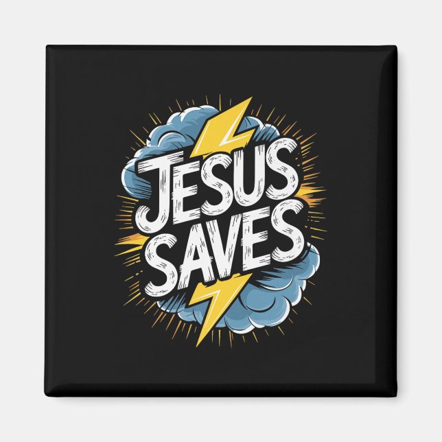 Christan Jesus Saves Premium  Magnet (Front)