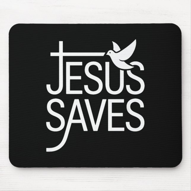 Christan Jesus Saves Premium  Mouse Pad (Front)