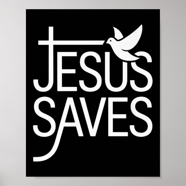 Christan Jesus Saves Premium  Poster (Front)