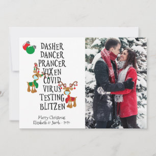 Christas Funny Photo Reindeer Face Mask Holiday Card