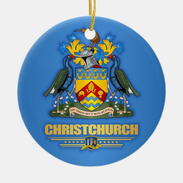 Christchurch Ceramic Tree Decoration (Front)