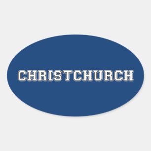 Christchurch New Zealand Oval Sticker