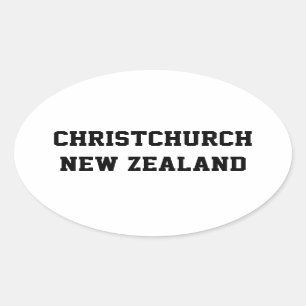 Christchurch New Zealand oval stickers