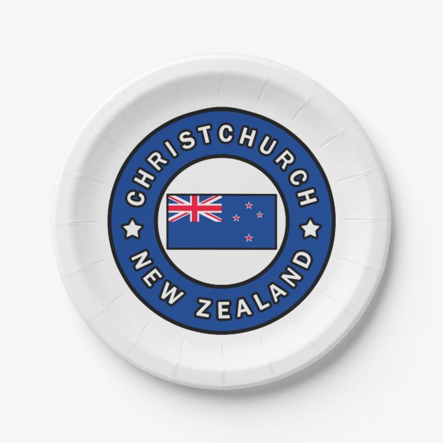 Christchurch New Zealand Paper Plate (Front)