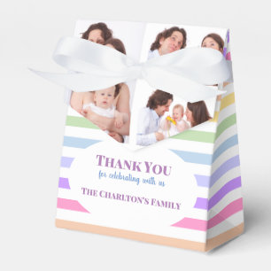 Christening 3 Sections Custom Photo Rainbow Favour Box