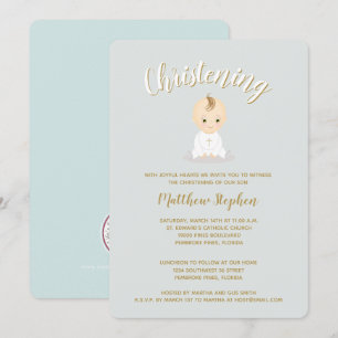 Christening Baby Boy Invitation