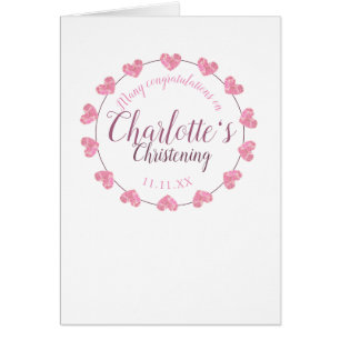 Christening baby girl congratulations card