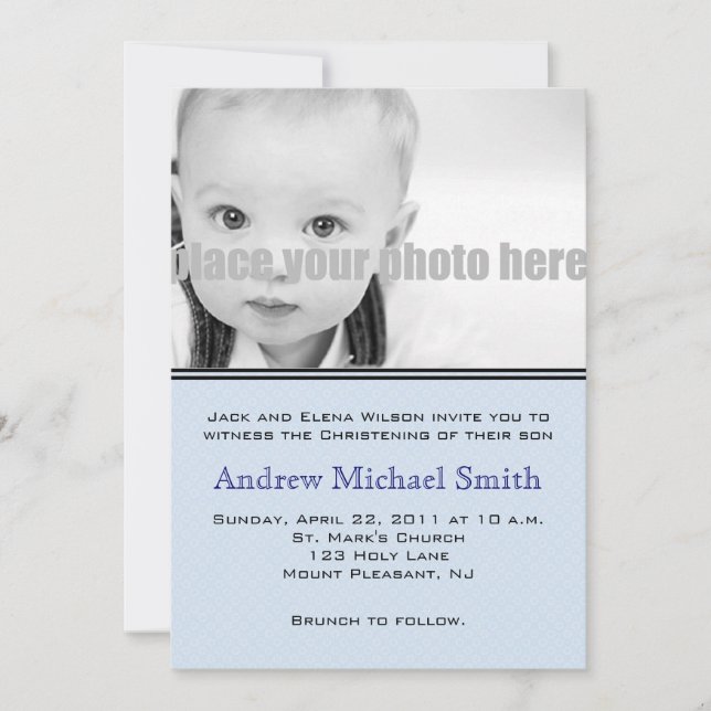 Christening/Baptism/Dedication Photo Invitation (Front)