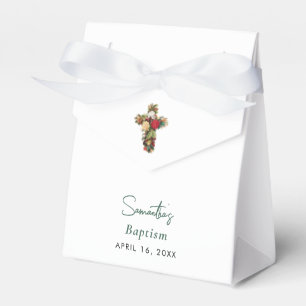 Christening Baptism Floral Cross Boy Girl Favour Box