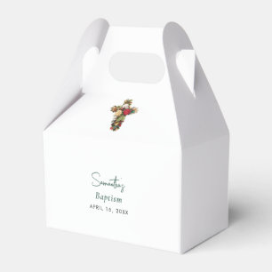 Christening Baptism Floral Cross Boy Girl Favour Box