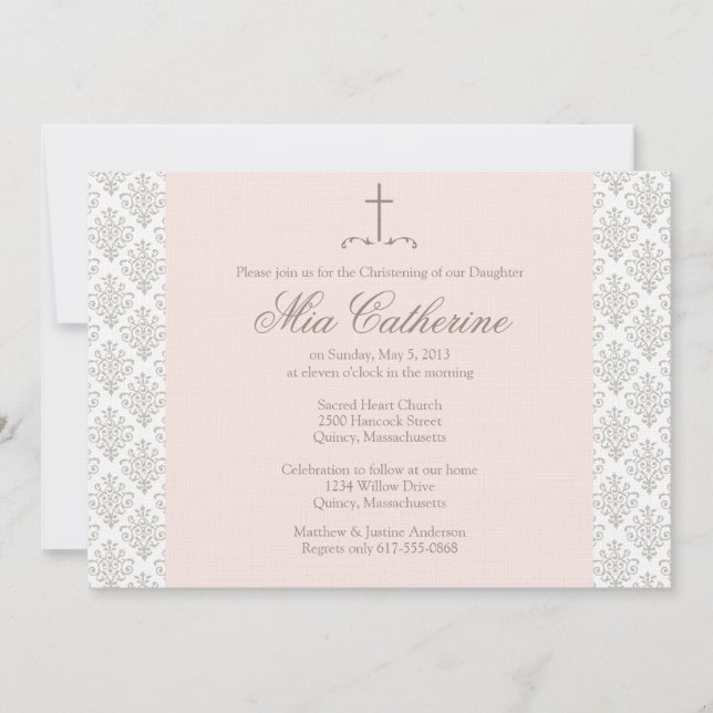 Christening / Baptism Invitation - Personalise (Front)