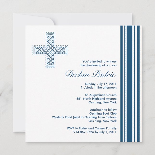 Christening / Baptism Invitation - Personalise (Front)