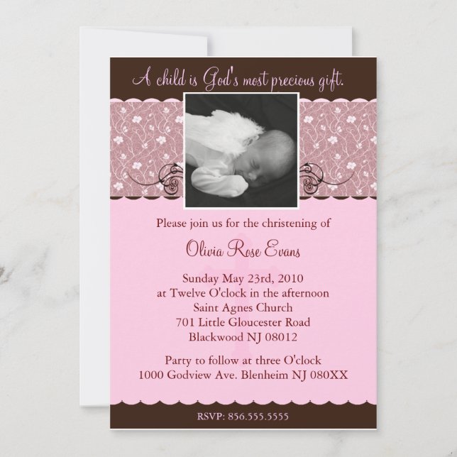 Christening/Baptismal Invitaion Invitation (Front)