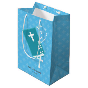 Christening * choose background colour medium gift bag