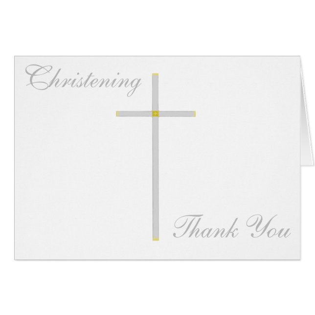 Christening Cross Thank You Cards (Front Horizontal)