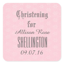 Christening for Girl PINK Tiny Flowers V04