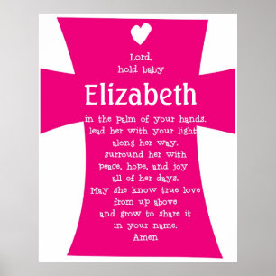 Christening Gift- Personalised Prayer Poster GIRL